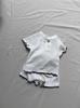 Ins Estilo Coreano Borde Rizado Borde de Oreja Top de Cuello Redondo Blanco Cremoso Traje de Shorts Ropa para Niños y Niñas para Hombre y Mujer Estilo Verano Combinable