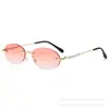 Patilla de gafas destello europea y americana transfronteriza nuevas gafas de sol sin montura para hombre montura ovalada gafas de sol de moda para mujer venta al por mayor