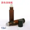 Botella de Vidrio con Bolita Rodante de 10ml Botella para Caminar con Té Botella de Masaje con Esencia Botella de Vidrio Dividida para Cosméticos