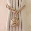 Correas para Cortinas Nuevas al por Mayor Transfronterizas Estilo Pastoral Campestre Algodón Tejido a Mano con Bola Colgante Hebilla para Cortinas Venta Directa de Fábrica