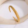 Pulsera europea y americana de acero de titanio transfronteriza para mujer que no se desvanece, ajustable, exagerada, de alta gama, abierta, de acero inoxidable