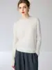 Suéter de cuello redondo 100% cachemira pura para mujer, nuevo suéter básico de punto liso para otoño e invierno, jersey de cachemira ajustado