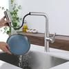 Grifo de cocina de cascada de un agujero, lluvia voladora, color cepillado, fregadero de cocina fregadero fregadero fregadero grifo doméstico fábrica de origen