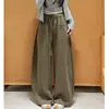 Calça Esportiva Loose Petite de Cintura Alta Afunilada com Cordão Outono Casual Sweatpants com Caimento