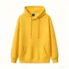 Sudadera de Algodón 320g, Nuevo Estilo Primavera y Otoño, Peso Pesado, Versátil, Corte Holgado, Marca de Moda, Sudadera para Hombre de Color Sólido