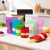 Saco Embalagem Jiarricheng com Janela Embalagem Colorida Saco Selador de Alimentos Lanche Castanha Fosco Autosselante Autoportante Saco de Selagem