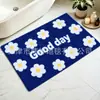 Alfombrilla de baño pequeña tipo margarita estilo coreano, adecuada para uso doméstico, absorbente, resistente a las manchas, fácil de limpiar y presenta un diseño de cachemira sintética para fines decorativos