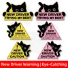 Novo Adesivo Refletivo Gato Preto Motorista Iniciante Divertido Motorista Iniciante Por Favor Espere Pacientemente Adesivo Magnético