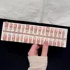 Unhas Postiças com Laço de Ballet, Feitas à Mão com Pedras de Vidro e Efeito Olho de Gato, Novas Unhas Postiças Pré-feitas para Manicure