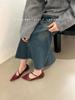 Zapatos Rojos Elegantes Sentido del Diseño Nicho 2023 Primavera y Otoño Nuevo Suave Punta Tacón Bajo Mary Jane Zapatos de Mujer