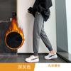 Pantalones alargaos con forro polar Pantalones deportivos para mujer Ropa exterior de otoño e invierno Pantalones pequeños Faja Pantalones harem Pantalones casuales para mujer