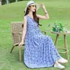 Vestido de Algodón y Seda de Alta Gama 2026 Nuevo Estilo para Mamás, Elegante y Noble Vestido sin Mangas tipo Tanque, Vestido Largo para Vacaciones en la Playa
