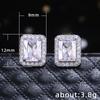 Cao Shi Europa y Estados Unidos venta caliente nuevo lujo completo diamante temperamento cuadrado pendientes de dama moda boda joyería de oreja venta al por mayor