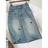 Jeans Cropped de Cintura Alta em Formato de Pera, Tendência, que Alongam as Pernas, com Estilo Fashion Relaxado, Caimento Solto, Controle de Barriga e Design de Perna Larga
