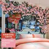Ramas de flor de cerezo flor de durazno falsa plantas verdes de techo decoración enredaderas de flores de interior pared de celebridad de internet supermercado restaurante habitación cubierta superior fealdad
