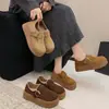Zapatos Birkenstock de Suela Gruesa para Mujer 2026 Otoño Nuevos Mocasines Casuales de Gamuza Suave Sin Cordones Zapatos Individuales Versátiles