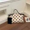 Bolsa Tote Pequena para Trabalho, Nova Moda Verão 2026 Feminina com Bolinhas, Bolsa de Ombro Exquisita para o Dia a Dia