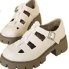 Sandalias Romanas Cerradas de Piel Suave para Mujer, Suela Gruesa, Transpirables, con Calados, Casuales y Versátiles, para Uso Diario, Nueva Colección Primavera/Verano 2026