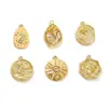 Pendente Oval Olho Rosa Sol Banhado a Ouro 14K Conserva Cor Acessórios para Brincos Colares Artesanais DIY