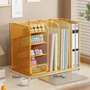 Caja de Almacenamiento de Libros de Escritorio Estantería para Estudiantes Estante Soporte para Libros Organizador de Papelería y Artículos Varios de Escritorio Portabolígrafos de Gran Capacidad