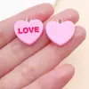 Pendente Coração de Pêssego de Resina de Seis Cores Cartas de Amor Dia dos Namorados Corrente para Celular Brincos Acessórios de Joias