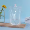 Bolsas Transparentes com Bico a Pronta Entrega para Bebidas, Leite de Soja, Sopa, Bolsas de Porcionamento Grau Alimentício, Sacos Descartáveis para Embalagem de Levar para Shows
