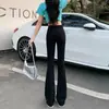 Calça Flare Stretch High Street Popular Outwear 2025 Versão Coreana Versátil Cintura Alta Slim Fit Jeans Micro Flare Novo Emagrecedor