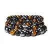 Pulseira Olho de Tigre Natural Feminina com Pedras Coloridas Moda Luxo Leve Pulseira de Cristal Estilo Casal Joia de Mão Elástica