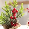 Venda Quente Transfronteiriça Pinhas de Natal Frutas Vermelhas de Cristal Adereços Layout Enfeites Acessórios de Decoração de Natal para Desktop Suprimentos
