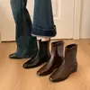Botines Chelsea Tobilleros Estilo Británico, Botines de Moda con Tacón Grueso para Mujer, Nuevo Modelo 2026, Punta Cuadrada, Versión Coreana, Botas Ajustadas Retro