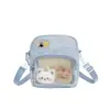 Bolso Pequeño Transparente de Moda Versátil, Bolso de Hombro Único Cruzado, Bolso Casual para Estudiantes, Bolso Pequeño Estilo Anime para Mujer