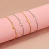 Pulsera Europea y Americana Ins Elegante Versátil con Letra de Acero Inoxidable Pulsera Estilo Cool de Celebridad de Internet Pulsera Simple Elegante Ajustable para Mujer