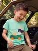 26 Camisetas Nuevas de Verano para Niños de Manga Corta, Camisetas Redondas de Moda Europea y Americana con Estampado de Dibujos Animados, Suministro Transfronterizo de Ropa para Niños