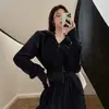 Traje novo de Primavera e Outono elegante moda casual emagrecedor cardigã suéter com zíper calças de perna larga traje de duas peças feminino