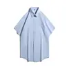 Camisa verde aguacate de manga corta para hombre y mujer, camisa de verano simple, estilo Hong Kong, color liso de moda, versátil, versión coreana, verano, talla grande