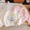 Moletom Guofeng Feminino Novo Primavera e Outono Casual Versátil Top Infantil Fofo Pulôver Veado Antigo Roupas Infantis Tendência