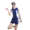 Camisa Exterior Conservadora de Manga Larga con Protección Solar Calzoncillos Bóxer Ajustados Adelgazantes Traje de Baño Dividido Traje de Baño de Surf para Mujer