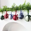2026 Novo Ornamento de Bola de Tecido de Natal com Laço Estampado Decoração de Árvore de Natal DIY Ornamento de Bola Pendurado Em Estoque