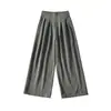 Top Base de Color Sólido de un Hombro con Cintura Ajustada Adelgazante tipo Bandeau + Pantalones Largos de Pierna Ancha Plisados de Cintura Alta Conjunto Chica Picante para Mujer
