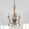 Luminarias de Estilo Francés, Candelabros de Madera de Estilo Americano, Iluminación de Diseño para Casas de Huéspedes, Dormitorios, Comedores, Tallados Artísticos de Estilo Rústico, Salas de Estar