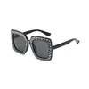 Gafas de sol personalizadas con baño de diamantes y lentes de colores para mujer, estilo europeo y americano transfronterizo, gafas de sol de montura grande cuadrada personalizadas con cielo estrellado