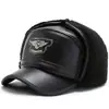 Chapéu de Inverno Masculino Estilo Dad Hat Proteção Contra Frio Proteção para as Orelhas Chapéu de Aba Reta para Meia-Idade e Idosos Vovô Homem Velho Chapéu de Algodão Espesso Quente com Aveludado