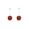 Cereza cerezas temperamento Mori fruta tridimensional metal pendientes colgante material accesorios DIY hecho a mano casero