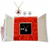 Regalo transfronterizo de Amazon para Acción de Gracias, Navidad, San Valentín, collar de proyección, aretes, flor de vida eterna femenina, caja de regalo, joyería