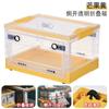Caja de almacenamiento plegable de plástico para el hogar, caja de almacenamiento grande para ropa y juguetes, caja de almacenamiento plegable apilable con rodillo