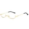 Óculos de Meio Aro Metálico Secundário Sem Lentes Feminino Ins Puro Desejo Estilo Japonês Soft Girl Cyber Celebridade Óculos para COS com Corrente