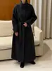 Abrigo Largo Doble Faz de Lana Elegante Srys Ame con Cuello Alto Holgado y Cinturón Grueso de Lana