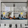 Pegatinas personalizadas de castillo de brujas para comercio electrónico transfronterizo, pegatinas electrostáticas para vidrio, pegatinas decorativas de Halloween para la línea de la cintura, decoraciones para ventanas