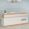 Balcão de recepção moderno pintado para lojas de roupas, salões de beleza, balcões de bar, caixas, recepções e balcões de recepção simples de empresas