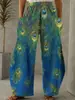 Marca Independiente de Ropa para Mujer Serie Gato Estampado Digital Pantalones de Doble Bolsillo